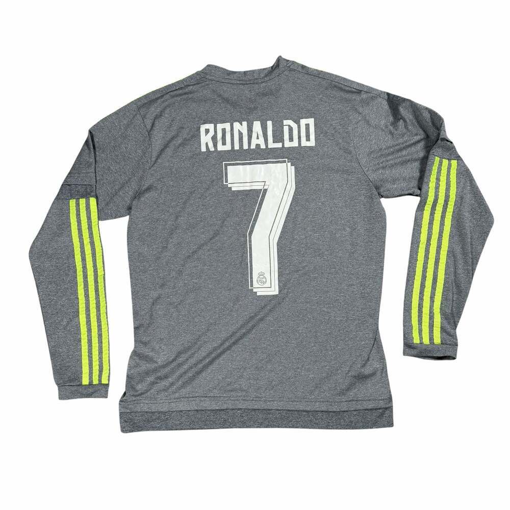 Mens Adidas Real Madrid 2015-16 Cristiano Ronaldo Long Sleeve Away Jersey Small